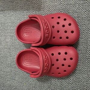 CROCS Red Water Shoes with Perforated Design